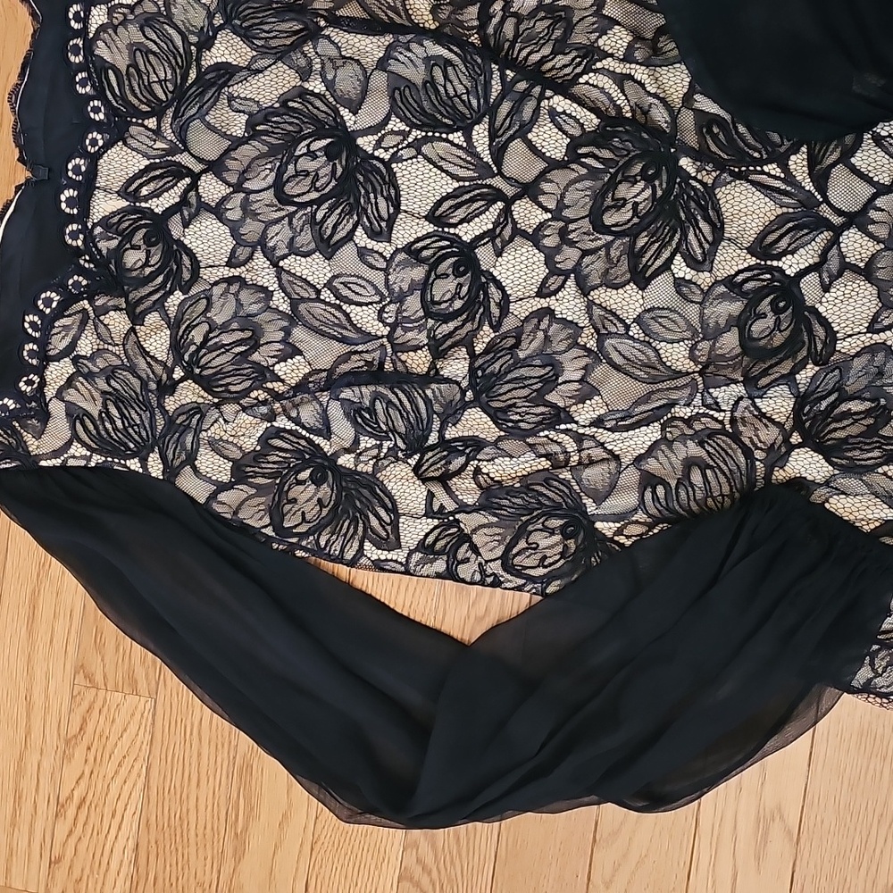 Tadashi Shoji Sheer Sleeve Lace Cocktail Dress - Picture 4 of 15